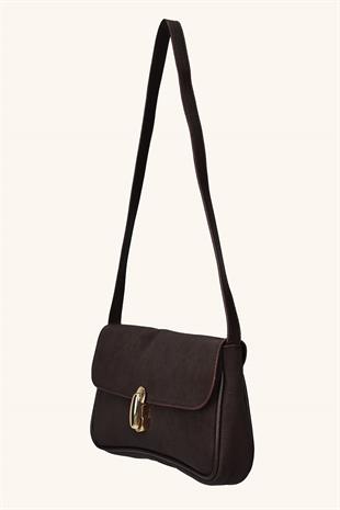 Mila Süet Mini El ve Omuz Çantası - Acı Kahve