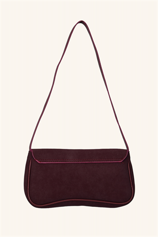 Mila Süet Mini El ve Omuz Çantası - Bordo
