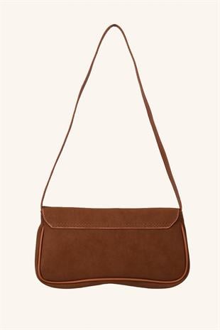 Mila Süet Mini El ve Omuz Çantası - Taba