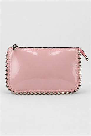 Mini Boncuklu Çanta - Pembe
