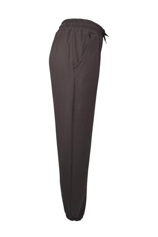 Modal Kumaş Lastik Paça Cepli Eşofman Altı - Kahverengi