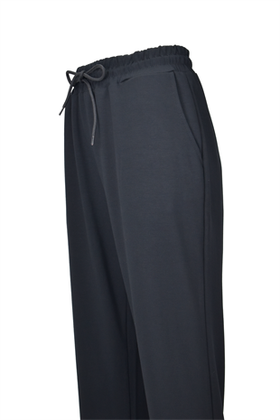 Modal Kumaş Lastik Paça Cepli Eşofman Altı - Siyah