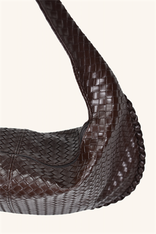 Mono Büyük Boy El ve Omuz Çantası - Kahve