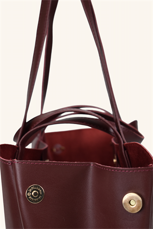 Polen Büyük Boy El ve Omuz Çantası - Bordo