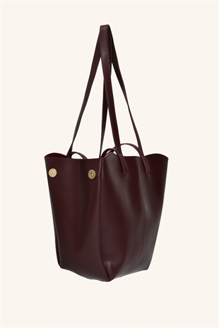 Polen Büyük Boy El ve Omuz Çantası - Bordo