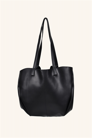 Polen Büyük Boy El ve Omuz Çantası - Siyah