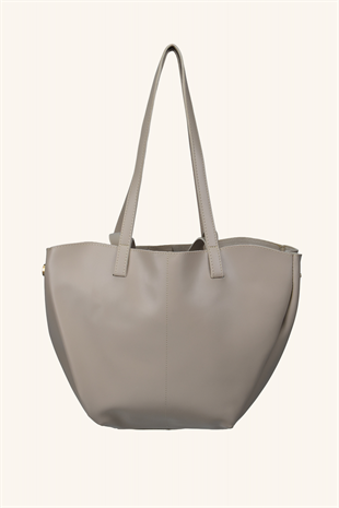 Polen Büyük Boy El ve Omuz Çantası - Vizon