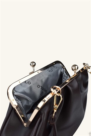 Rosel Clutch Çanta - Acı Kahve