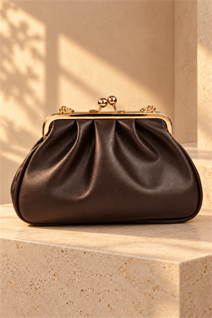 Rosel Clutch Çanta - Acı Kahve