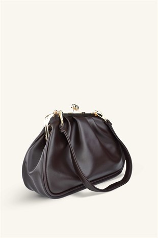 Rosel Clutch Çanta - Acı Kahve