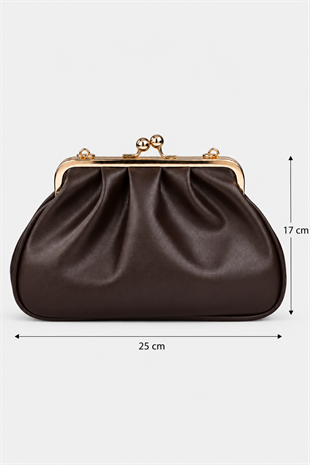 Rosel Clutch Çanta - Acı Kahve