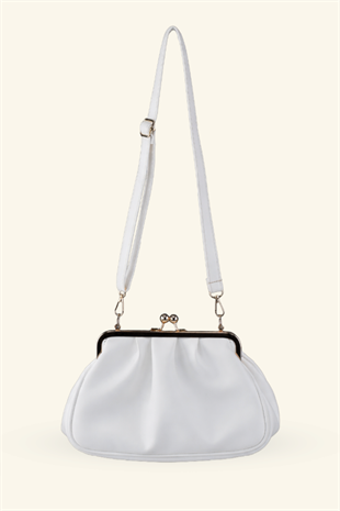 Rosel Clutch Çanta - Beyaz