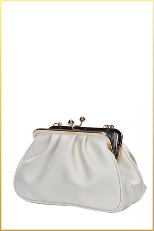 Rosel Clutch Çanta - Krem