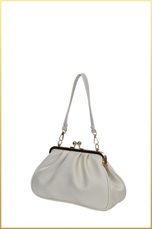 Rosel Clutch Çanta - Krem