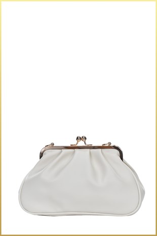 Rosel Clutch Çanta - Krem