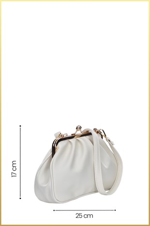 Rosel Clutch Çanta - Krem