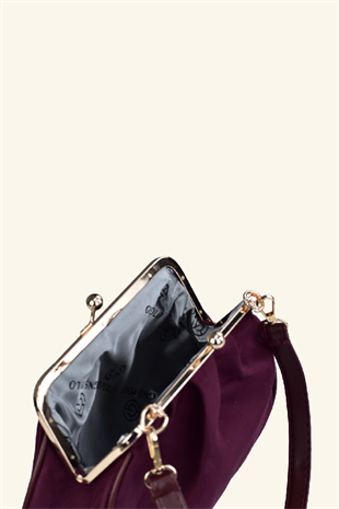 Rosel Clutch Çanta - Mürdüm