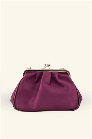 Rosel Clutch Çanta - Mürdüm