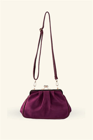 Rosel Clutch Çanta - Mürdüm