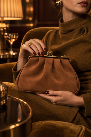 Rosel Clutch Çanta - Taba