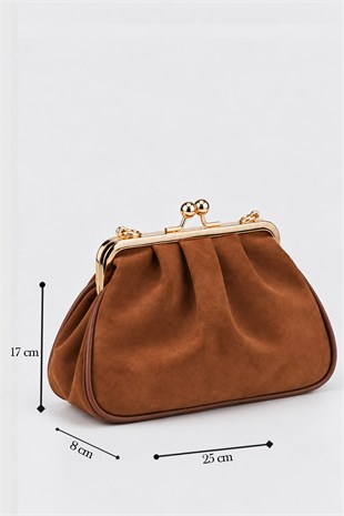 Rosel Clutch Çanta - Taba