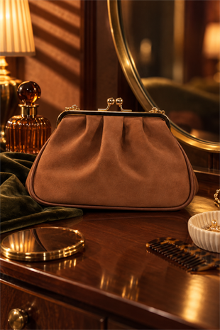 Rosel Clutch Çanta - Taba
