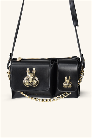 Sincap Aksesuar Detaylı El ve Omuz Çantası - Siyah