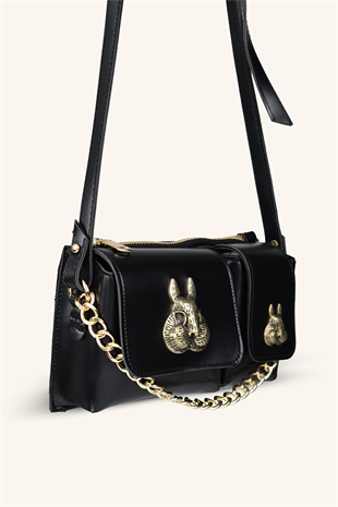 Sincap Aksesuar Detaylı El ve Omuz Çantası - Siyah