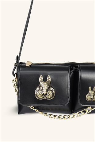 Sincap Aksesuar Detaylı El ve Omuz Çantası - Siyah