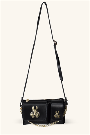 Sincap Aksesuar Detaylı El ve Omuz Çantası - Siyah