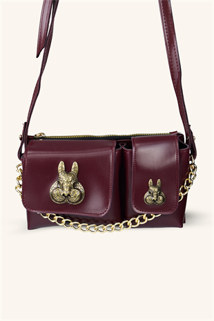 Sincap Aksesuar Detaylı El ve Omuz Çantası - Bordo