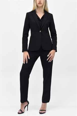  Siyah Blazer Ceket Pantolon İkili Takım 