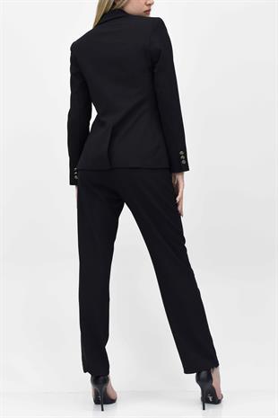  Siyah Blazer Ceket Pantolon İkili Takım 