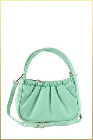 Sova Kadın Büzgülü Oval El ve Omuz Çantası- Su Yeşili