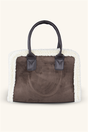 Teddy Süet El ve Omuz Çantası - Acı Kahve