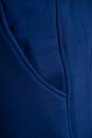 Üç İplik Yüksek Bel Lastikli Jogger Eşofman Altı - Saks Mavisi