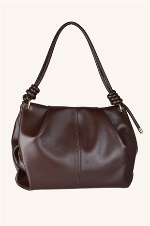 Viola Yan Fitilli El Ve Omuz Çantası - Acı Kahve