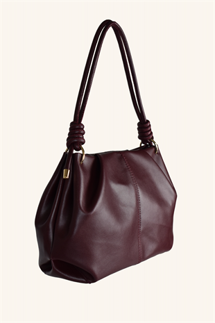 Viola Yan Fitilli El Ve Omuz Çantası - Bordo