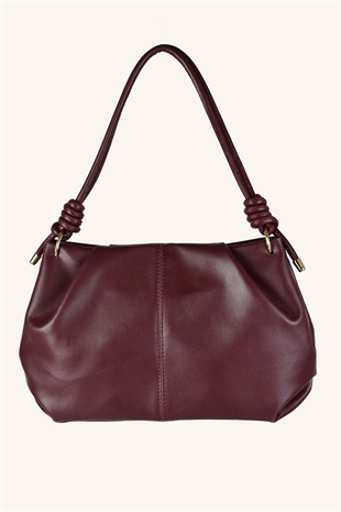 Viola Yan Fitilli El Ve Omuz Çantası - Bordo