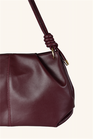 Viola Yan Fitilli El Ve Omuz Çantası - Bordo