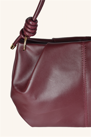 Viola Yan Fitilli El Ve Omuz Çantası - Bordo