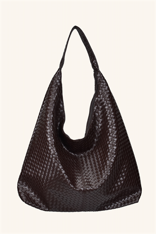 Zen Büyük Boy El ve Omuz Çantası - Kahverengi