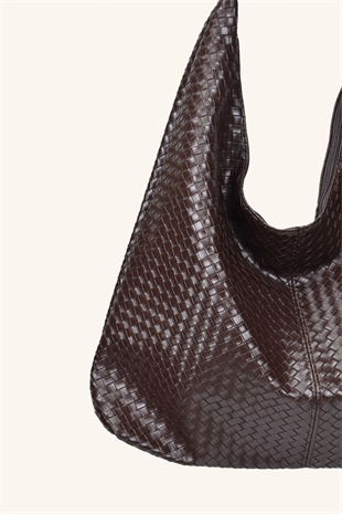 Zen Büyük Boy El ve Omuz Çantası - Kahverengi