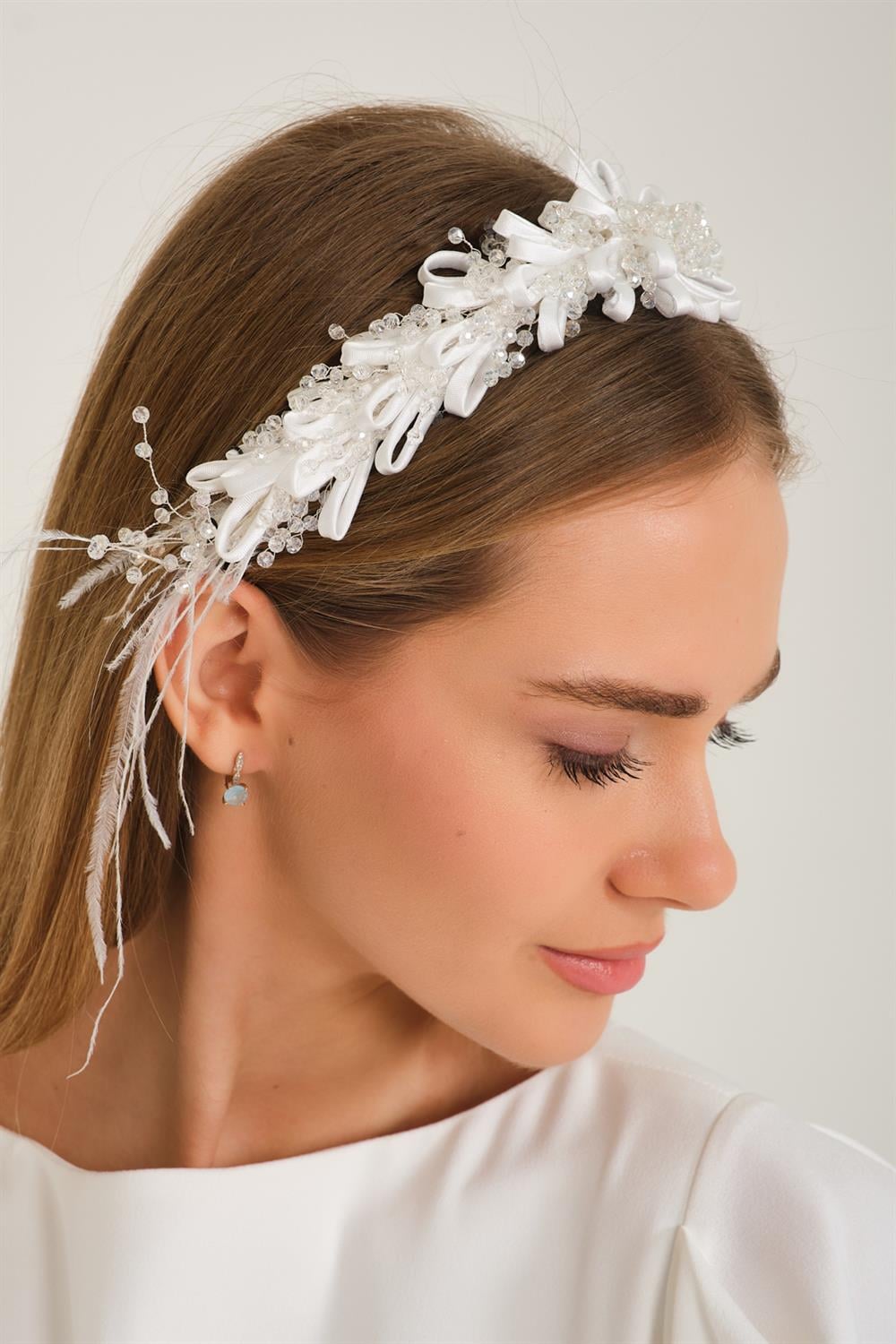 El Yapımı İşlemeli Saç Aksesuarı Nikah Tacı Nişan Tacı Gelin Tacı Lohusa Tacı Taç Gelin Aksesuarı