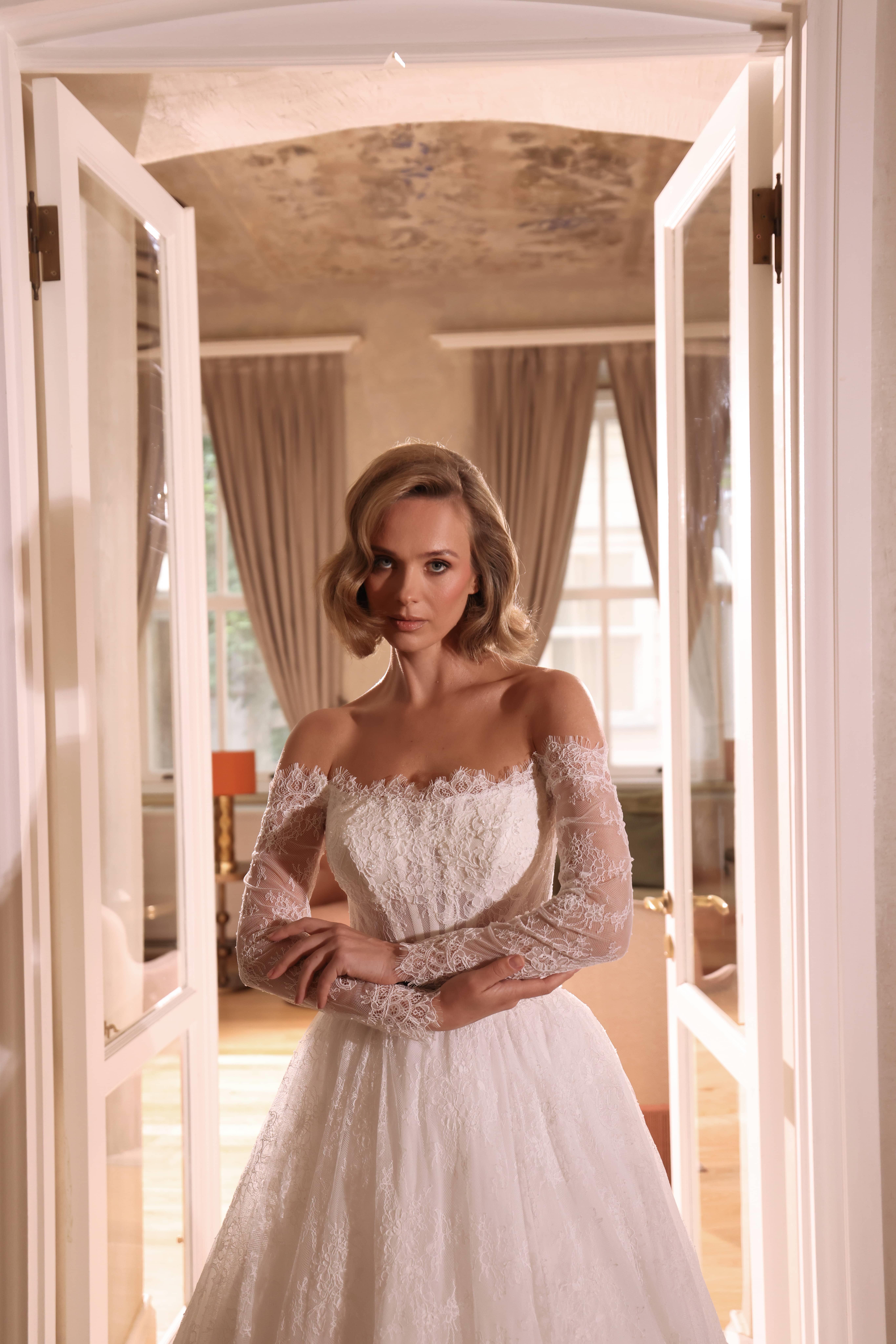 bonteselBontesel Pera Fransız Danteli GelinlikBBPZ059