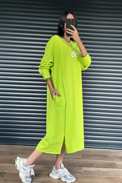 Fıstık Yeşili 2 İplik Elbise