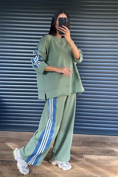 Haki 3 İplik Şeritli Takım