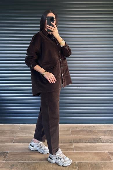 Kahverengi Kadife Takım