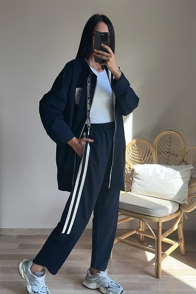 Lacivert Kapşonlu Takım