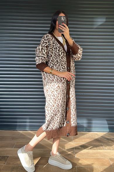 Vizon Leopar Triko Hırka